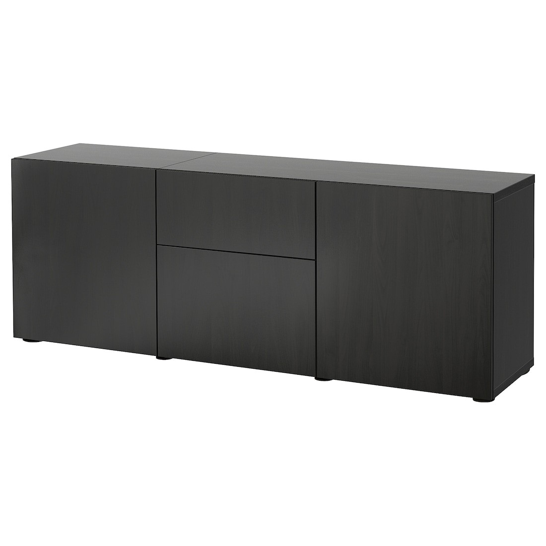 IKEA BESTÅ БЕСТО Комбинация для хранения с ящиками, черно-коричневый / Lappviken черно-коричневый, 180x42x65 см 79412649 | 794.126.49