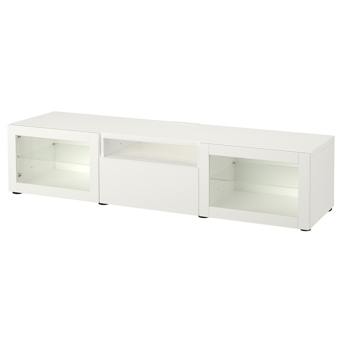 IKEA BESTÅ БЕСТО Тумба под ТВ, белый / Lappviken белое стекло прозрачное, 180x42x39 см 79329339 793.293.39