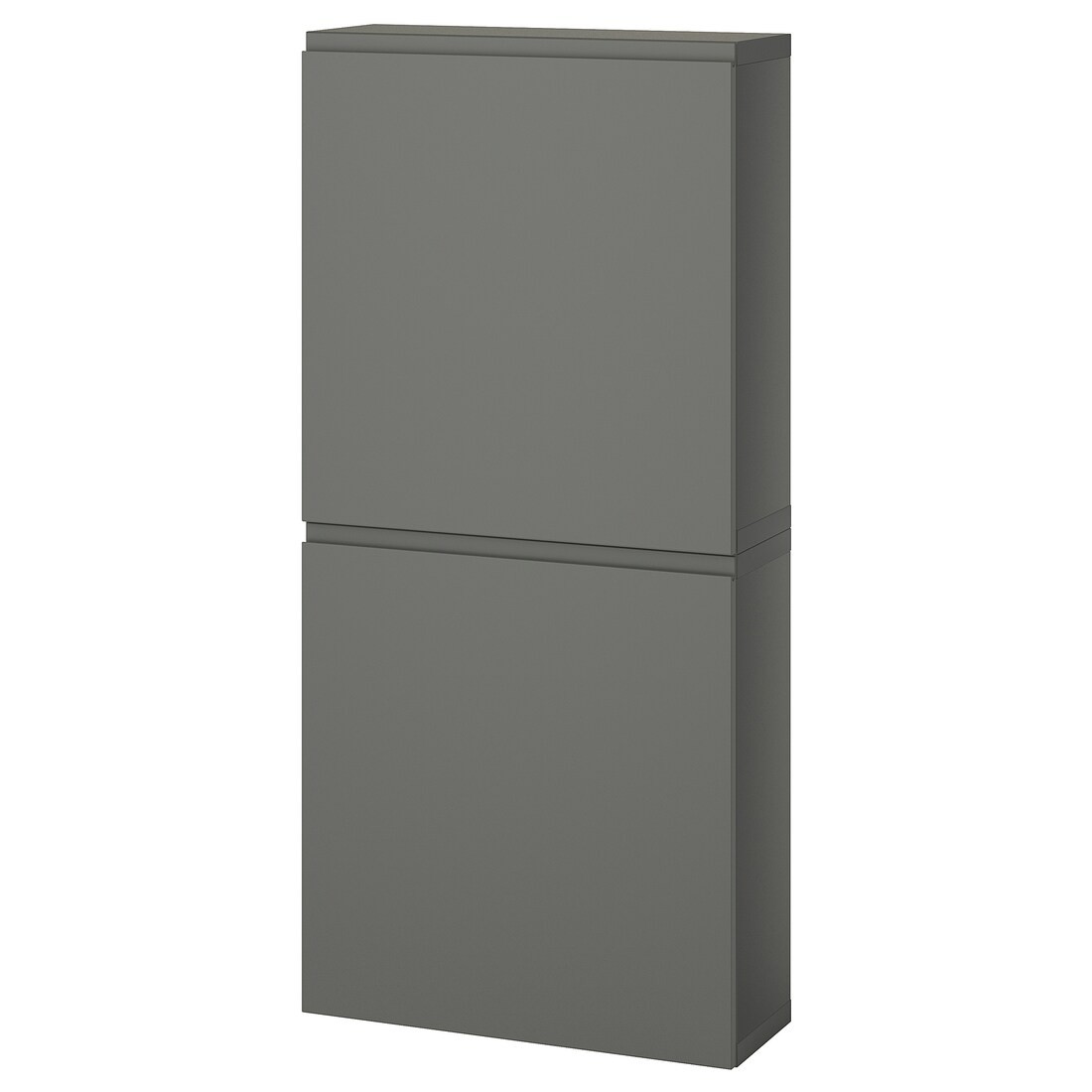 IKEA BESTÅ Навесной шкаф с 2 дверями, темно-серый/Вестервикен темно-серый, 60x22x128 см 99508127 | 995.081.27