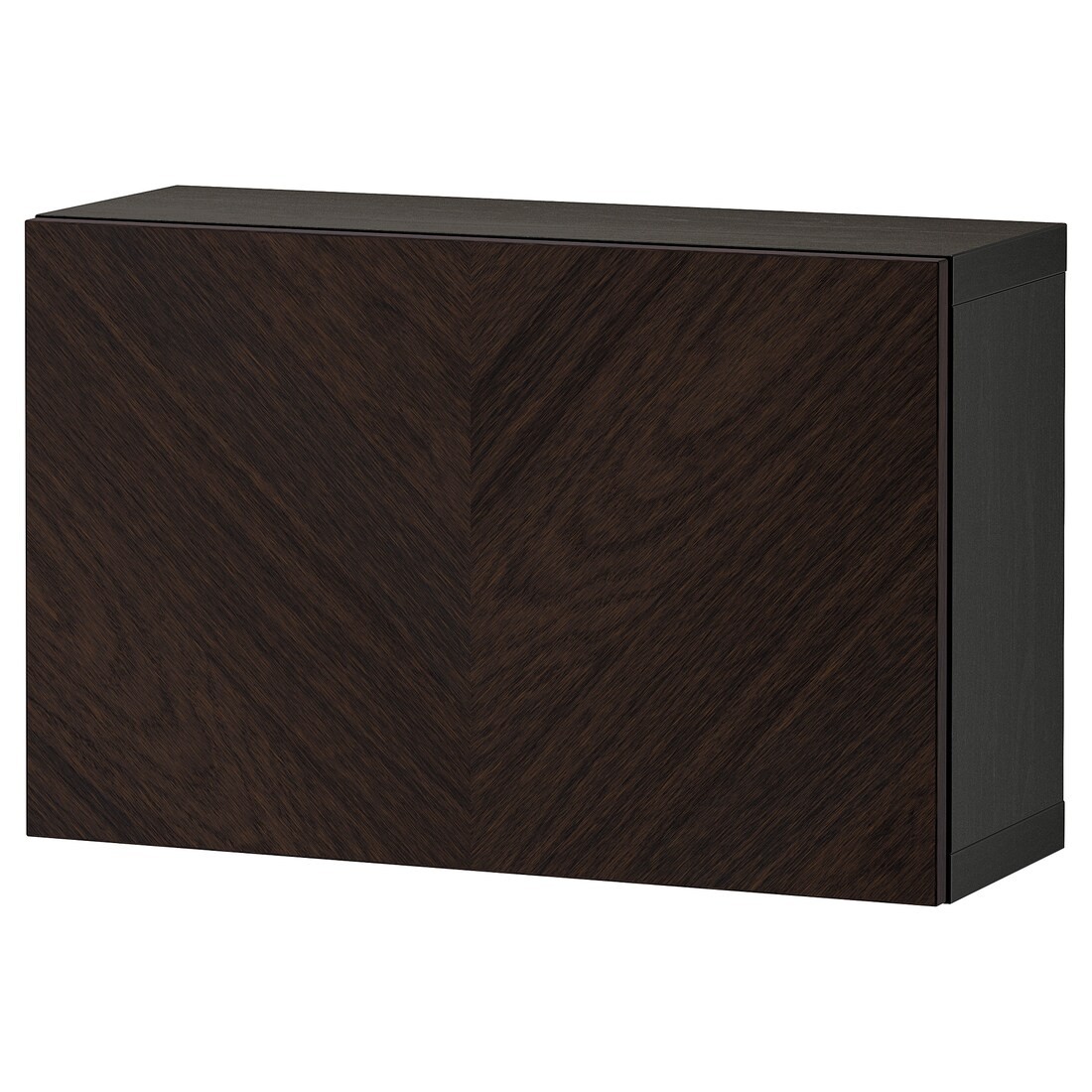 IKEA BESTÅ БЕСТО Комбинация настенных шкафов, черно-коричневый Hedeviken / темно-коричневая морилка дубовый шпон, 60x22x38 см 39429251 | 394.292.51