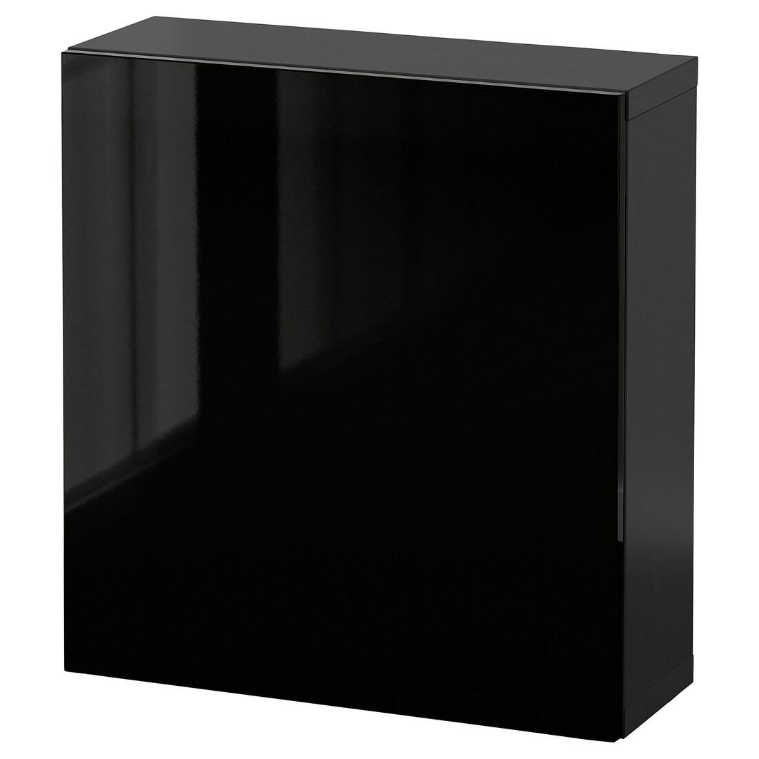 IKEA BESTÅ БЕСТО Комбинация настенных шкафов, черно-коричневый / Selsviken черный, 60x22x64 см 89429668 | 894.296.68