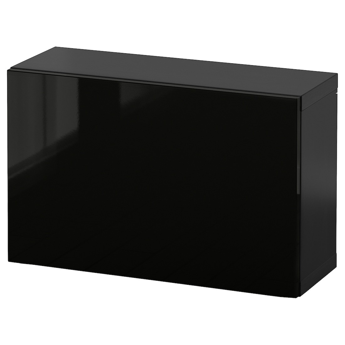 IKEA BESTÅ БЕСТО Комбинация настенных шкафов, черно-коричневый / Selsviken глянцевый / черный, 60x22x38 см 29429275 | 294.292.75