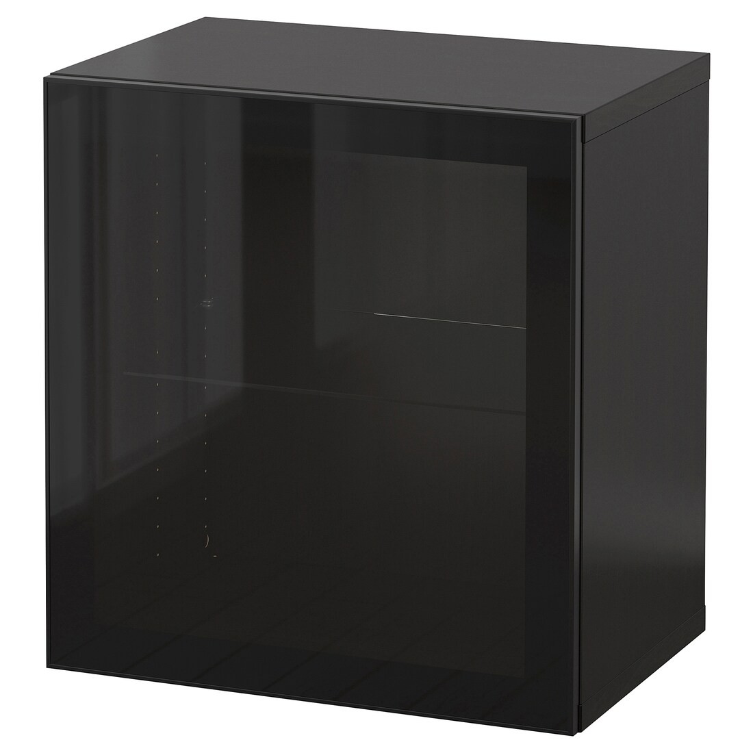 IKEA BESTÅ БЕСТО Комбинация настенных шкафов, глянцевый / черный / Glassvik, 60x42x64 см 29439825 | 294.398.25