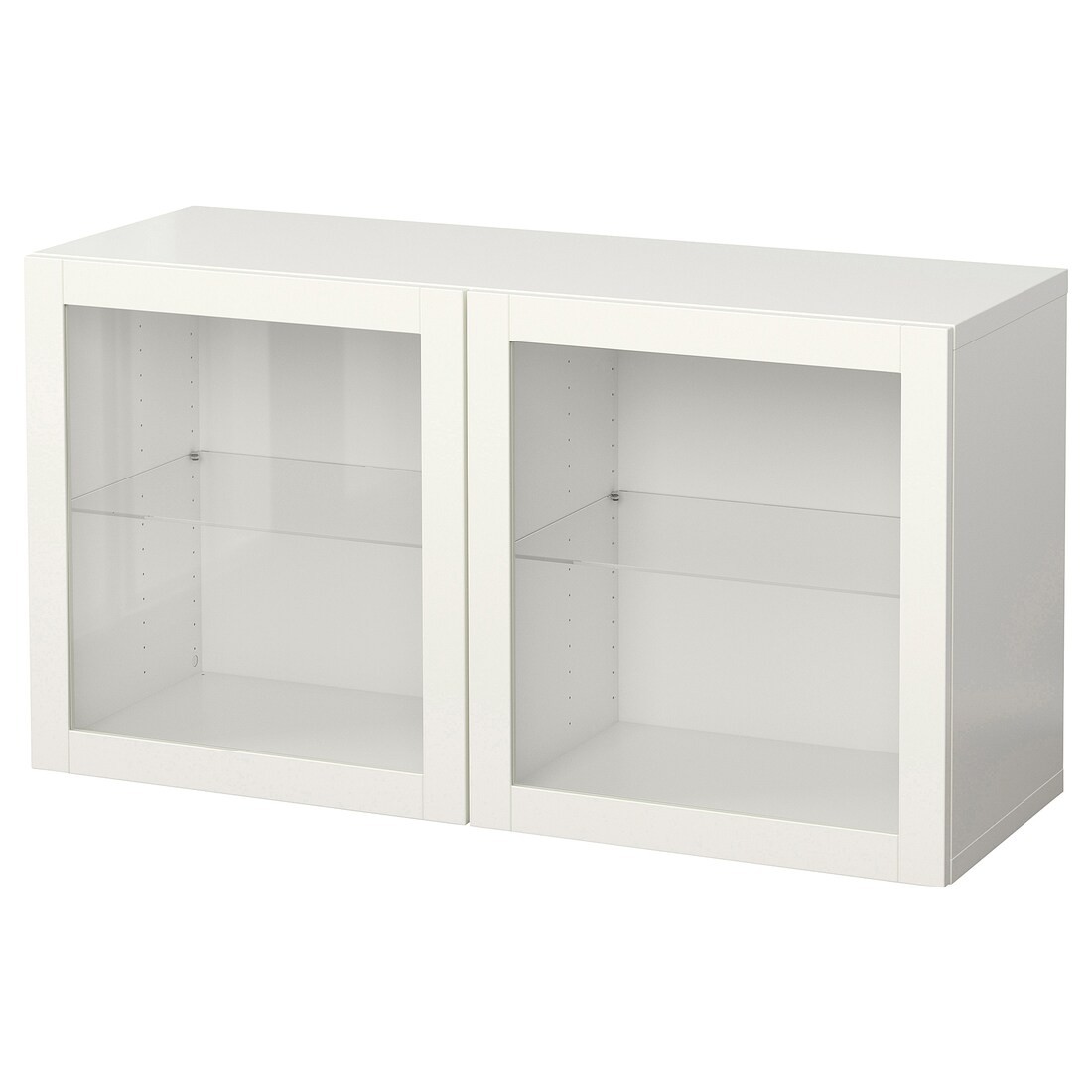 IKEA BESTÅ БЕСТО Комбинация настенных шкафов, белый / Sindvik стекло прозрачное, 120x42x64 см 09440801 | 094.408.01
