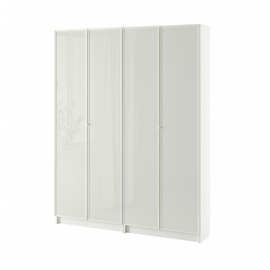 IKEA BILLY БИЛЛИ / HÖGBO ХОГБО Комбинация стеллажей стеклянные двери, белый, 160 х 202 см 49483662 494.836.62