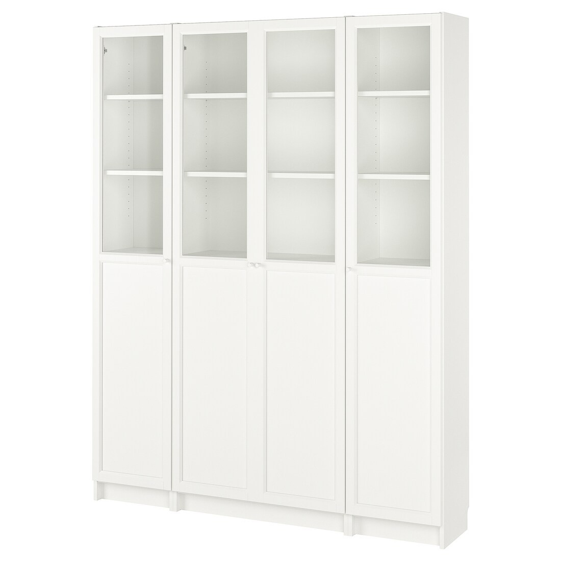 IKEA BILLY БИЛЛИ / OXBERG ОКСБЕРГ Комбинация стеллажей глухие / стеклянные двери, белый, 160 х 202 см 39483605 394.836.05