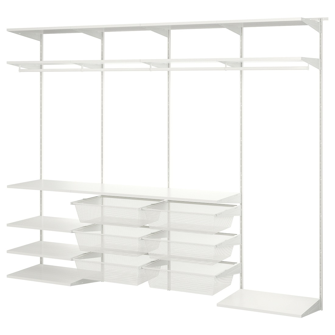IKEA BOAXEL БОАКСЕЛЬ Комбинация шкафов, белый, 250x40x201 см 09465641 094.656.41