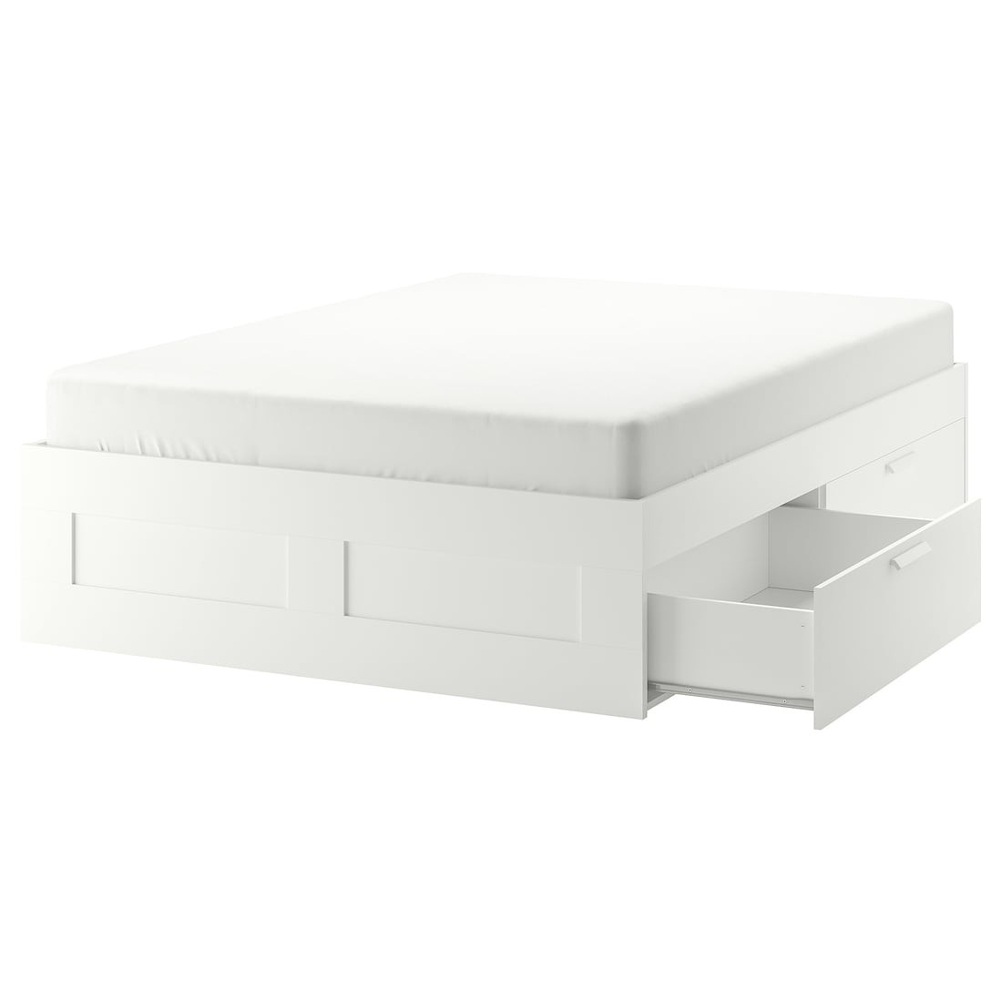 IKEA BRIMNES БРИМНЭС Кровать двуспальная с ящиками, белый / Линдбаден, 140x200 см 89494885 894.948.85