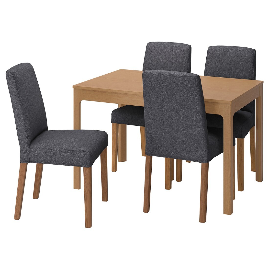 IKEA EKEDALEN ЭКЕДАЛЕН / BERGMUND БЕРГМУНД Стол и 4 стула, имитация дуба / Gunnared серый, 120/180 см 79408478 | 794.084.78