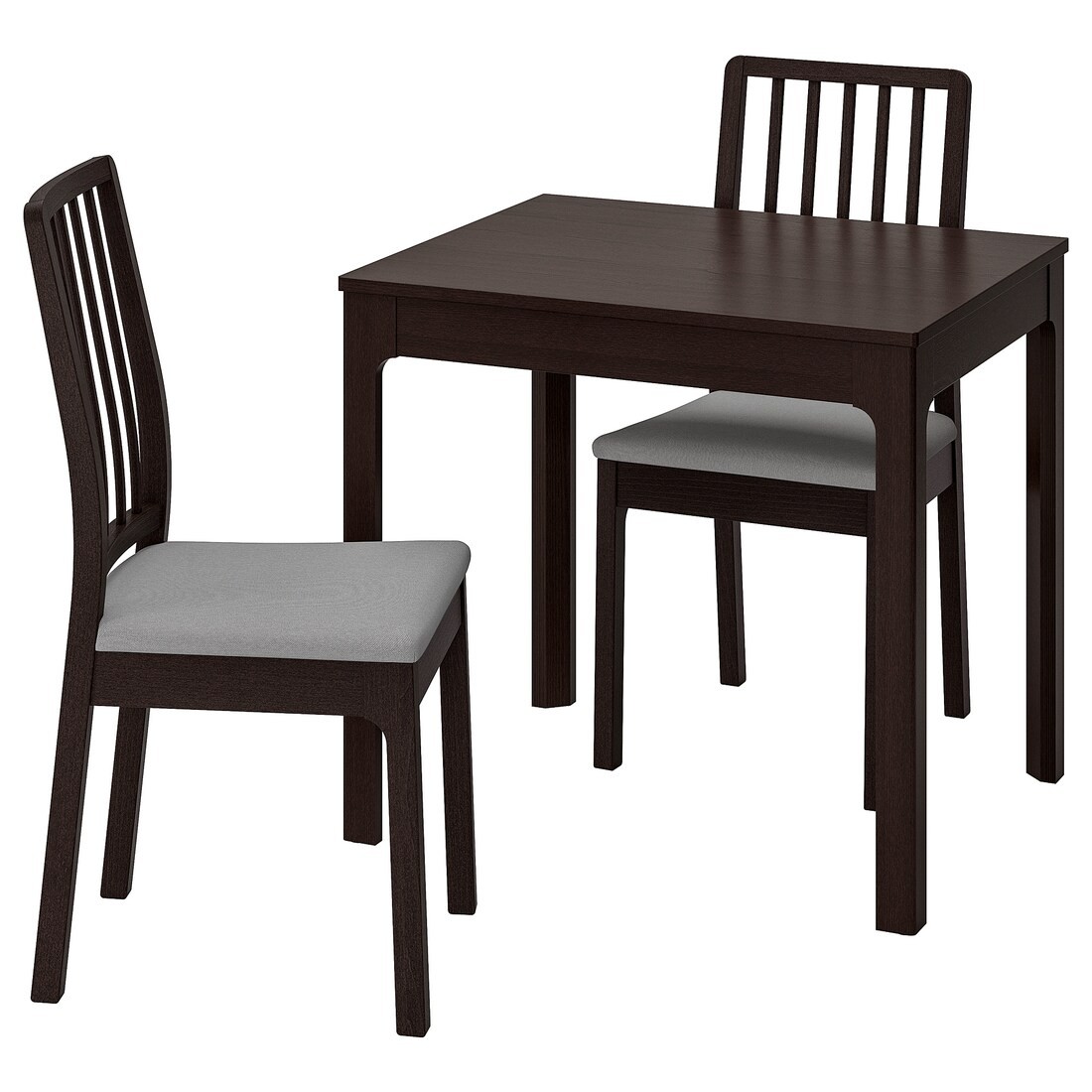 IKEA EKEDALEN ЭКЕДАЛЕН / EKEDALEN ЭКЕДАЛЕН Стол и 2 стула, темно-коричневый / Orrsta светло-серый, 80/120 см 29296874 | 292.968.74
