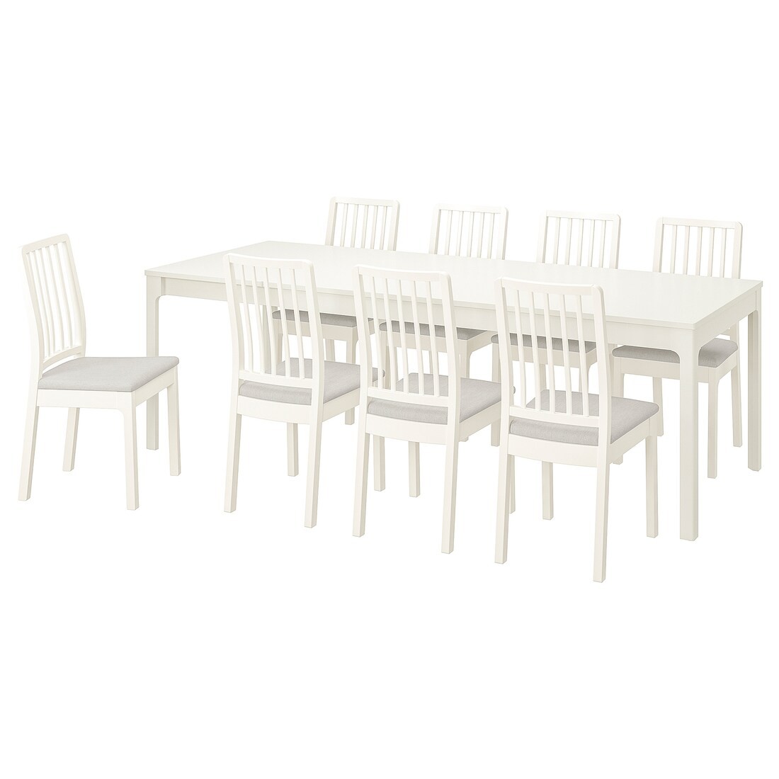 IKEA EKEDALEN ЭКЕДАЛЕН / EKEDALEN ЭКЕДАЛЕН Стол и 8 стульев, белый / Orrsta светло-серый, 180/240 cм 29482852 294.828.52