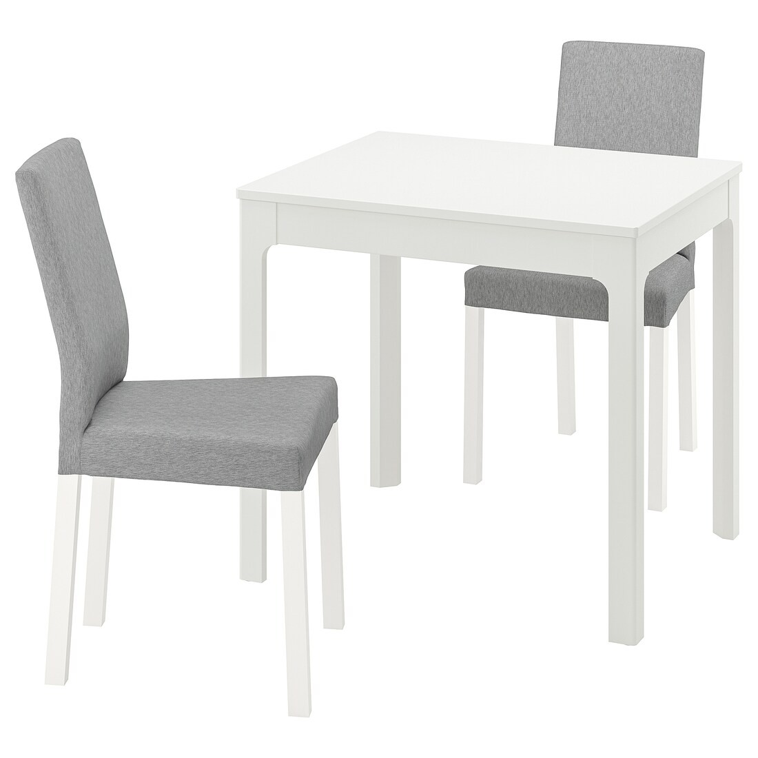 IKEA EKEDALEN ЭКЕДАЛЕН / KÄTTIL КЭТТИЛ Стол и 2 стула, белый / Knisa светло-серый, 80/120 см 59428811 594.288.11