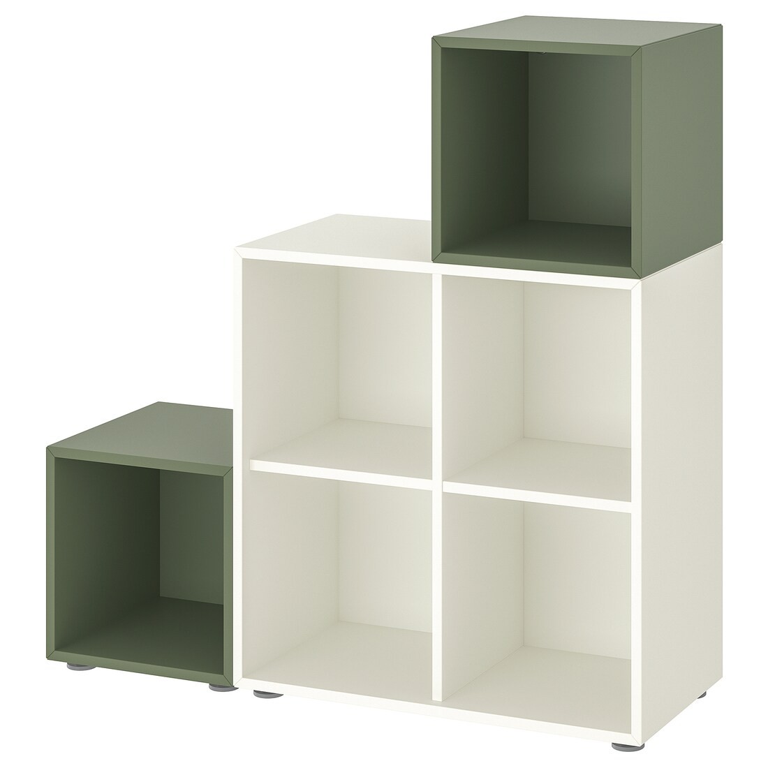 IKEA EKET Комбинация шкафов с ножками, белый / серо-зеленый, 105x35x107 см 29521844 295.218.44