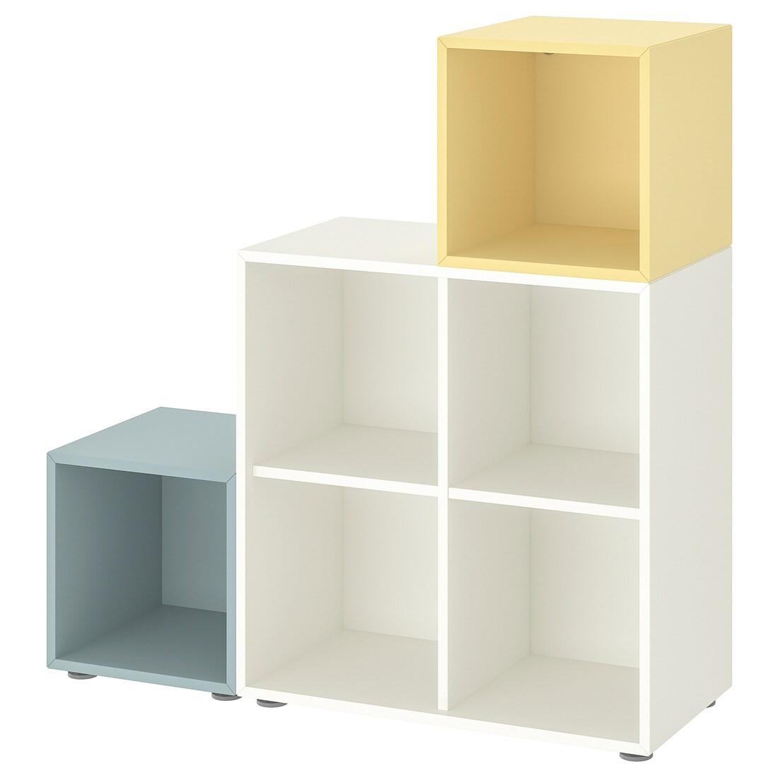 IKEA EKET Комбинация шкафов с ножками, белый светлый серо-синий/бледно-желтый, 105x35x107 см 09522175 095.221.75