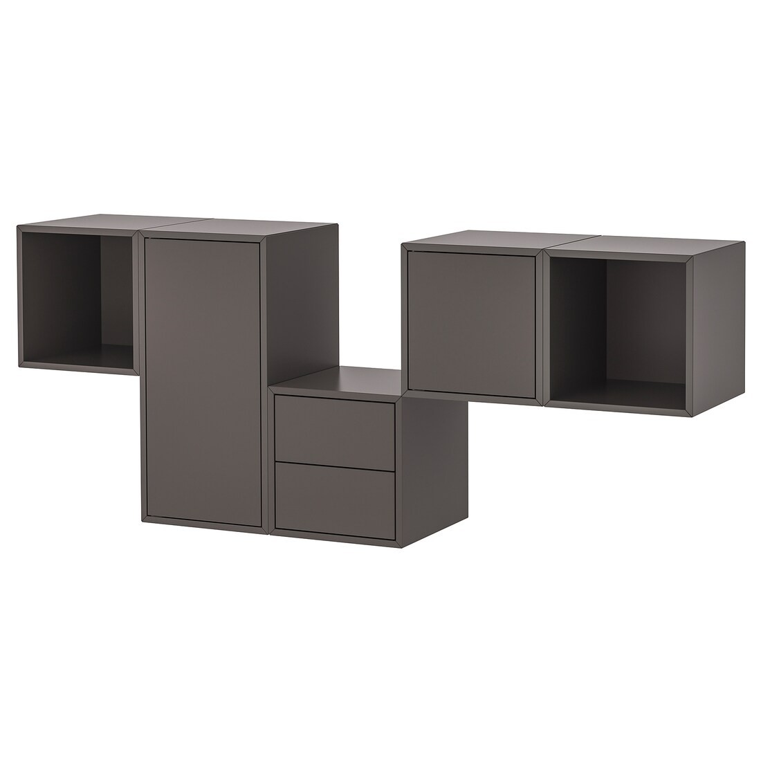 IKEA EKET ЭКЕТ Комбинация настенных шкафов, темно-серый, 175x35x70 cм 09329390 093.293.90