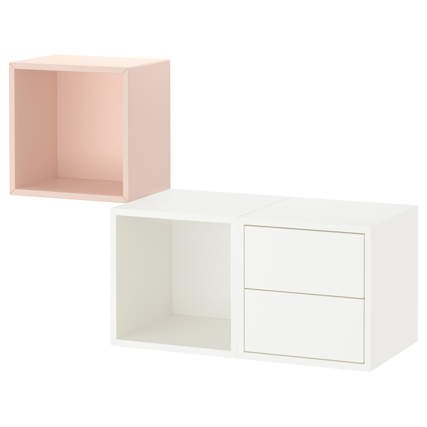 IKEA EKET ЭКЕТ Настенная комбинация для хранения, бледно-розовый / белый, 105x35x70 см 49430150 | 494.301.50
