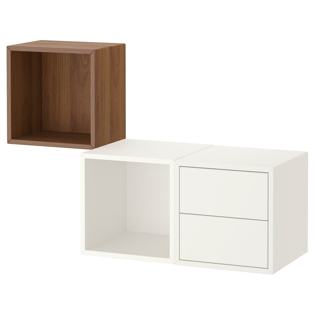 IKEA EKET ЭКЕТ Настенная комбинация для хранения, белый / орех, 105x35x70 см 09490320 094.903.20
