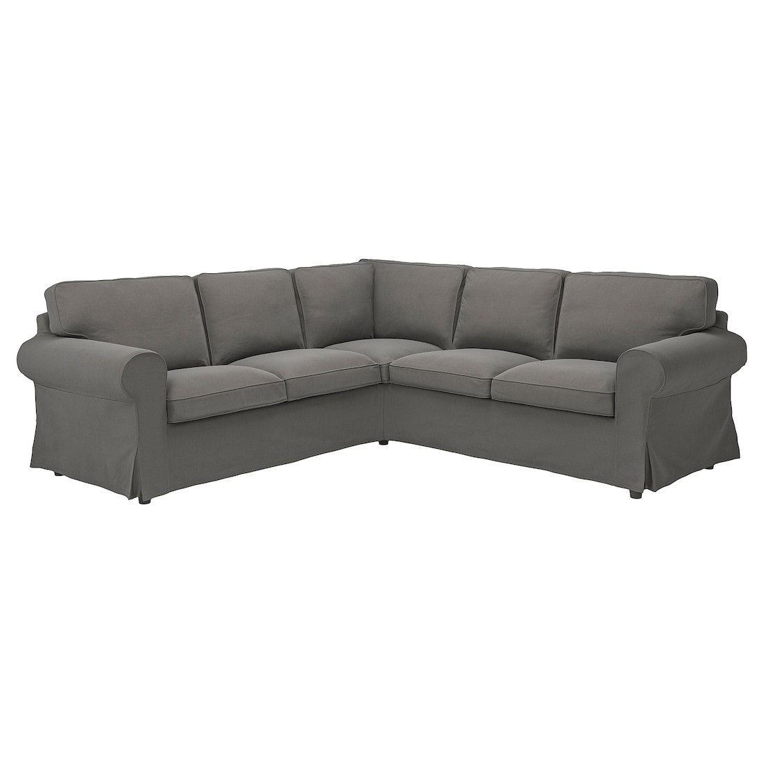 IKEA EKTORP Чехол для 4-местного углового дивана, 4-местный, Hakebo темно-серый 20565861 | 205.658.61