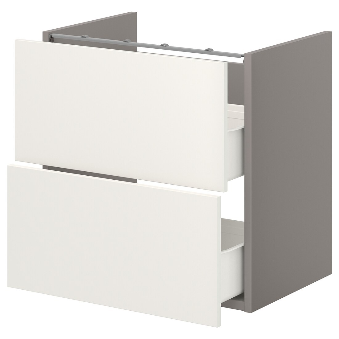 IKEA ENHET ЭНХЕТ Напольный шкаф под раковину с 2 ящиками, серый / белый, 60x42x60 см 09321068 093.210.68