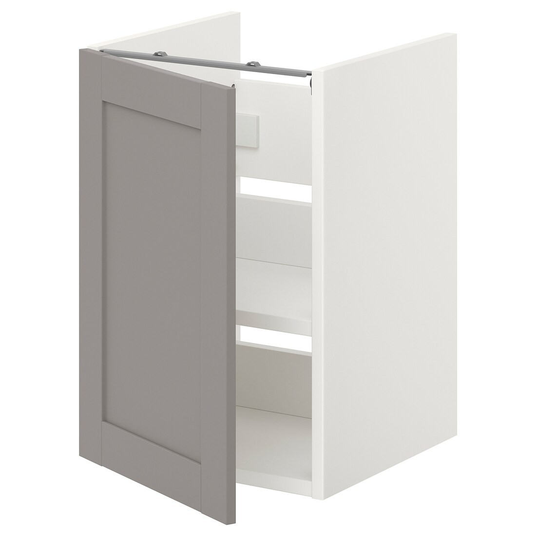 IKEA ENHET ЭНХЕТ Шкаф под умывальник с полкой и дверью, белый / серая рамка, 40x42x60 см 99321120 993.211.20