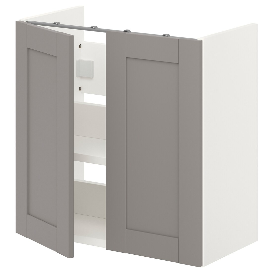 IKEA ENHET ЭНХЕТ Шкаф под умывальник с полкой и дверью, белый / серая рамка, 60x32x60 см 59323649 593.236.49