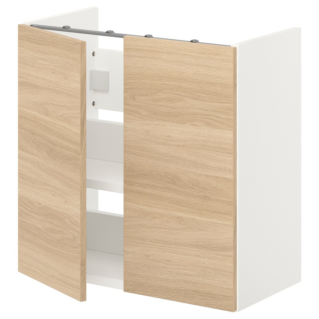 IKEA ENHET ЭНХЕТ Шкаф под умывальник с полкой и дверью, белый / имитация дуба, 60x32x60 см 99323647 993.236.47