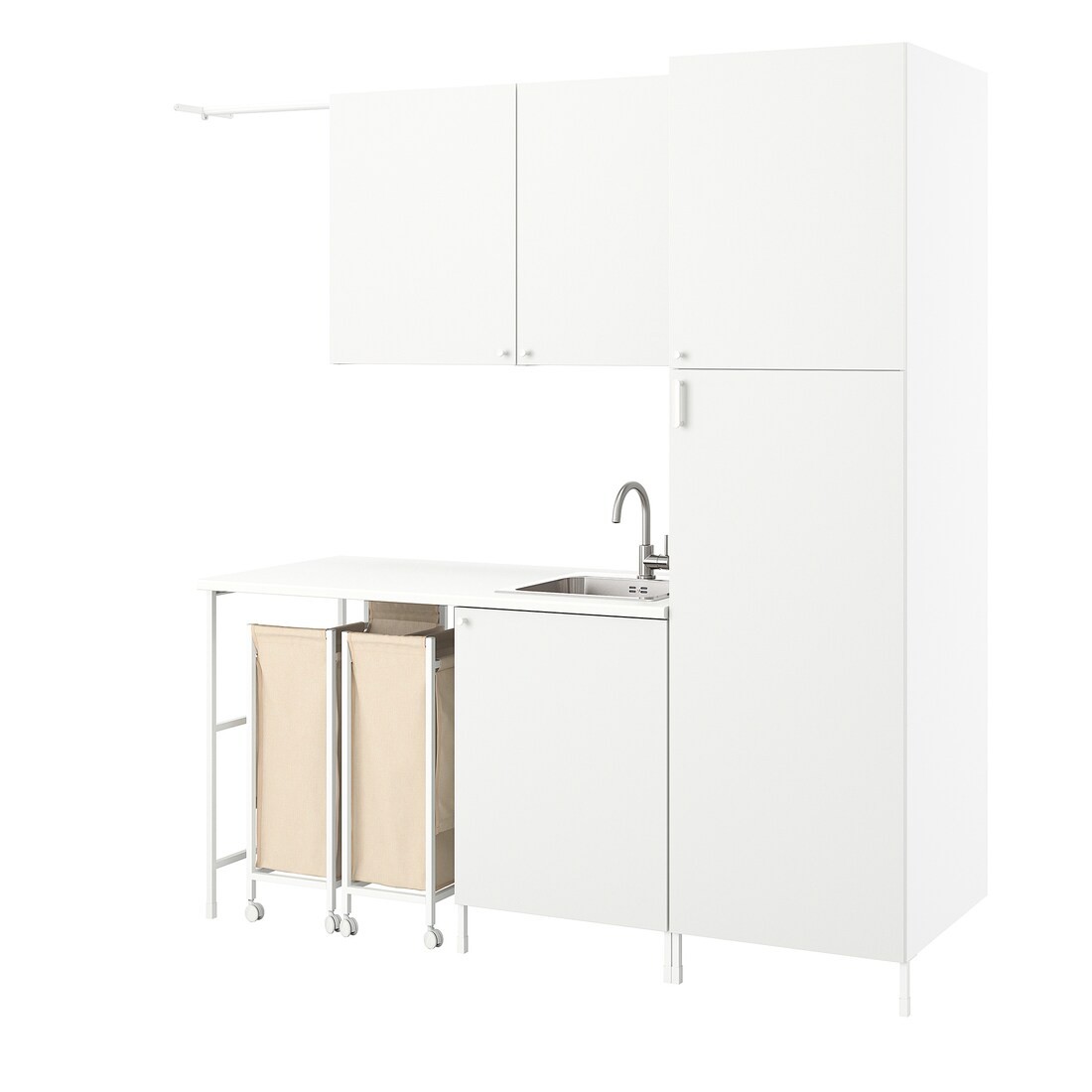 IKEA ENHET ЭНХЕТ Комбинация для хранения для прачечной, белый, 190 х 63,5 х 222,5 см 19477945 | 194.779.45