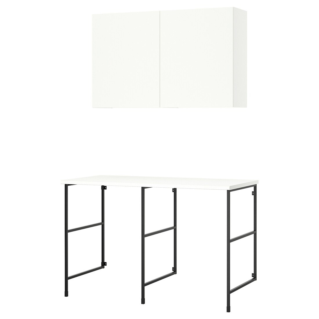 IKEA ENHET Стеллаж, антрацит / белый, 139x63,5x90,5 см 79547931 | 795.479.31