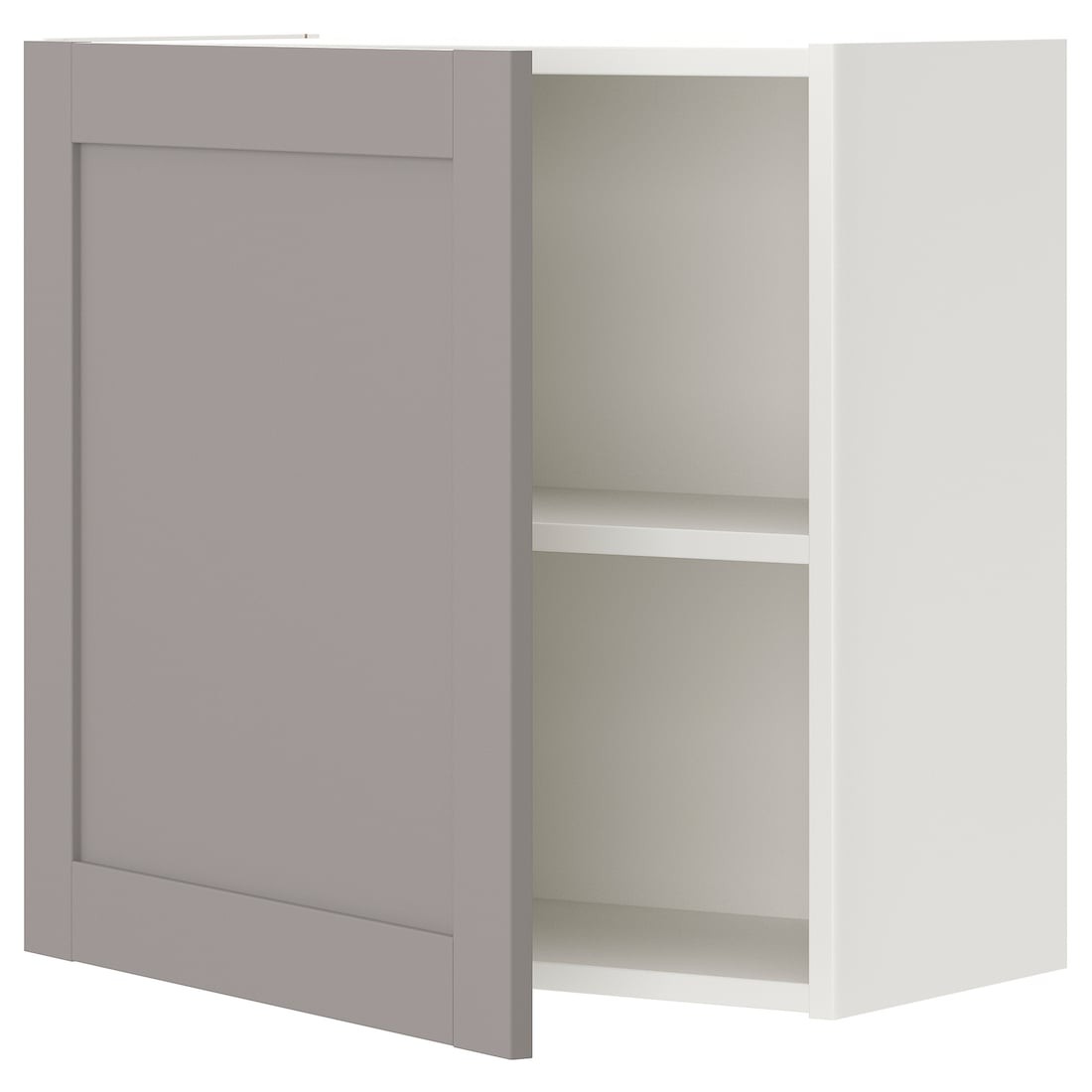 IKEA ENHET ЭНХЕТ Навесной шкаф с 1 полкой / дверями, белый / серая рамка, 60x32x60 см 89321012 893.210.12