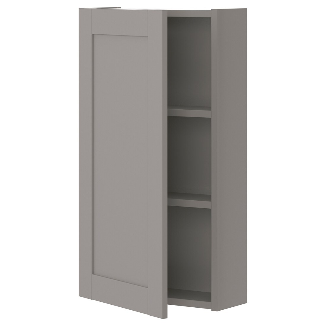 IKEA ENHET ЭНХЕТ Навесной шкаф с 2 полками / дверцами, серый / серая рама, 40x17x75 см 89322498 | 893.224.98
