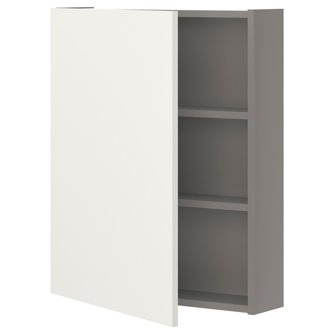 IKEA ENHET ЭНХЕТ Навесной шкаф с 2 полками / дверцами, серый / белый, 60x17x75 см 69323658 | 693.236.58