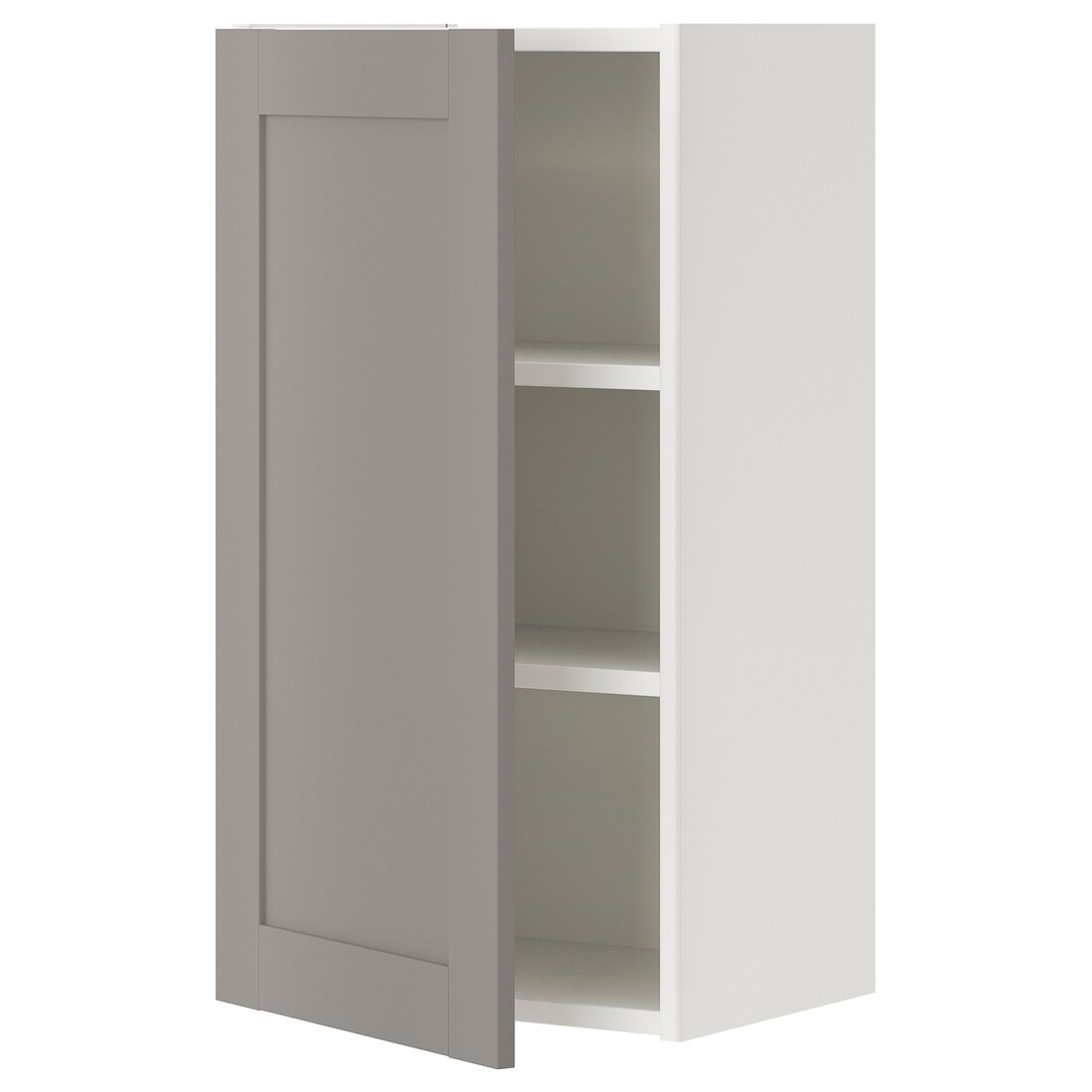 IKEA ENHET ЭНХЕТ Навесной шкаф с 2 полками / дверцами, белый / серая рамка, 40x32x75 см 99320998 993.209.98