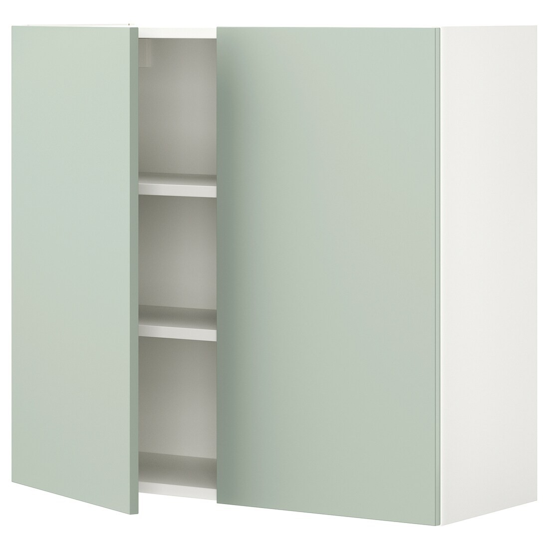IKEA ENHET ЭНХЕТ Навесной шкаф с 2 полками / дверцами, белый / бледный серо-зеленый, 80x32x75 см 99496799 994.967.99