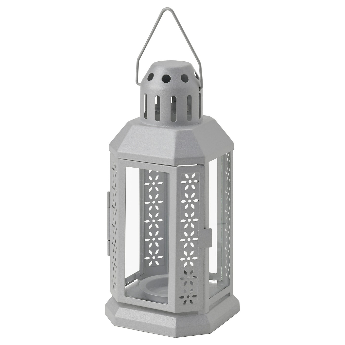 IKEA ENRUM Фонарь для свечи, внутри/снаружи серебро, 22 см 20552528 205.525.28