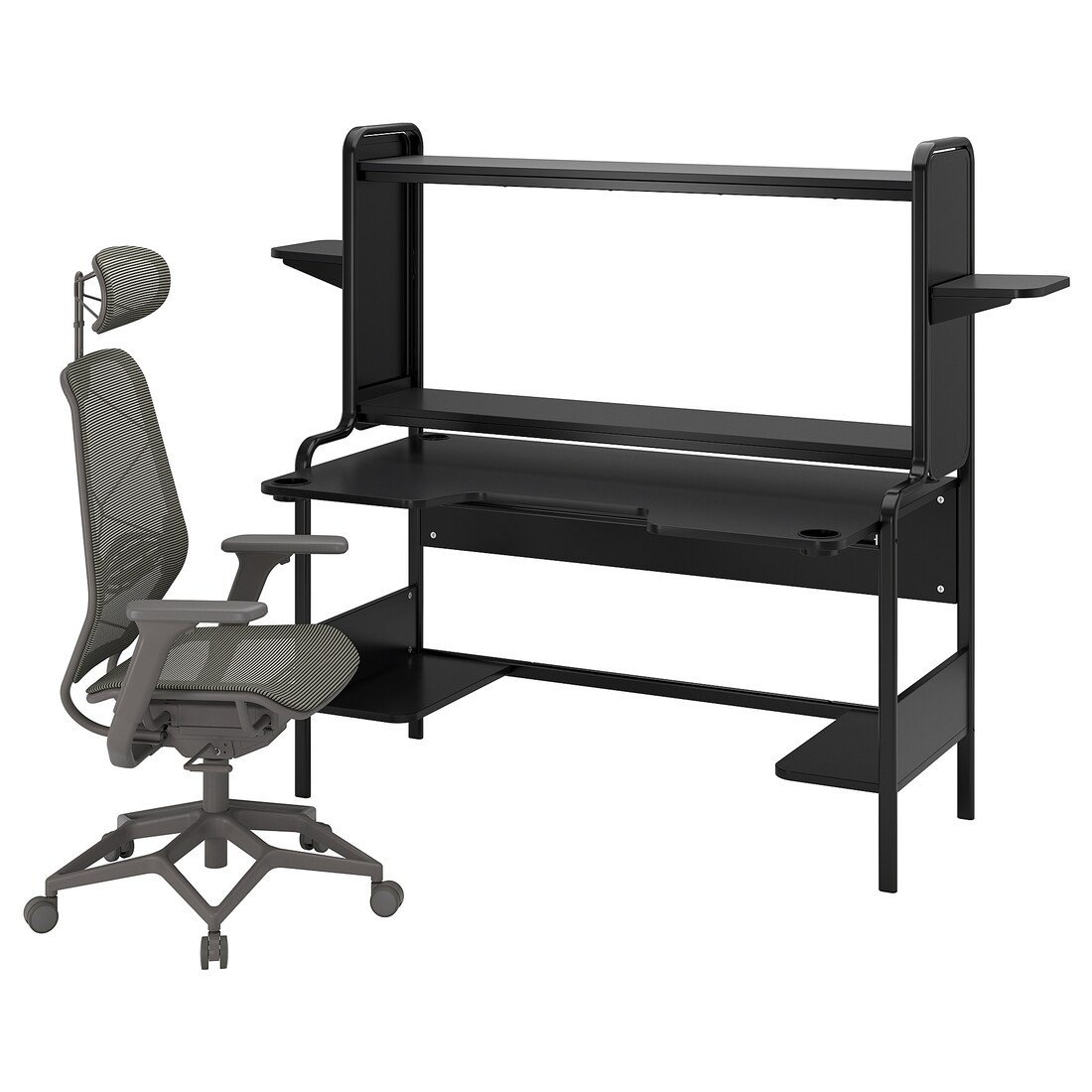 IKEA FREDDE / STYRSPEL Геймерский стол и стул, черный / серый 59491336 594.913.36