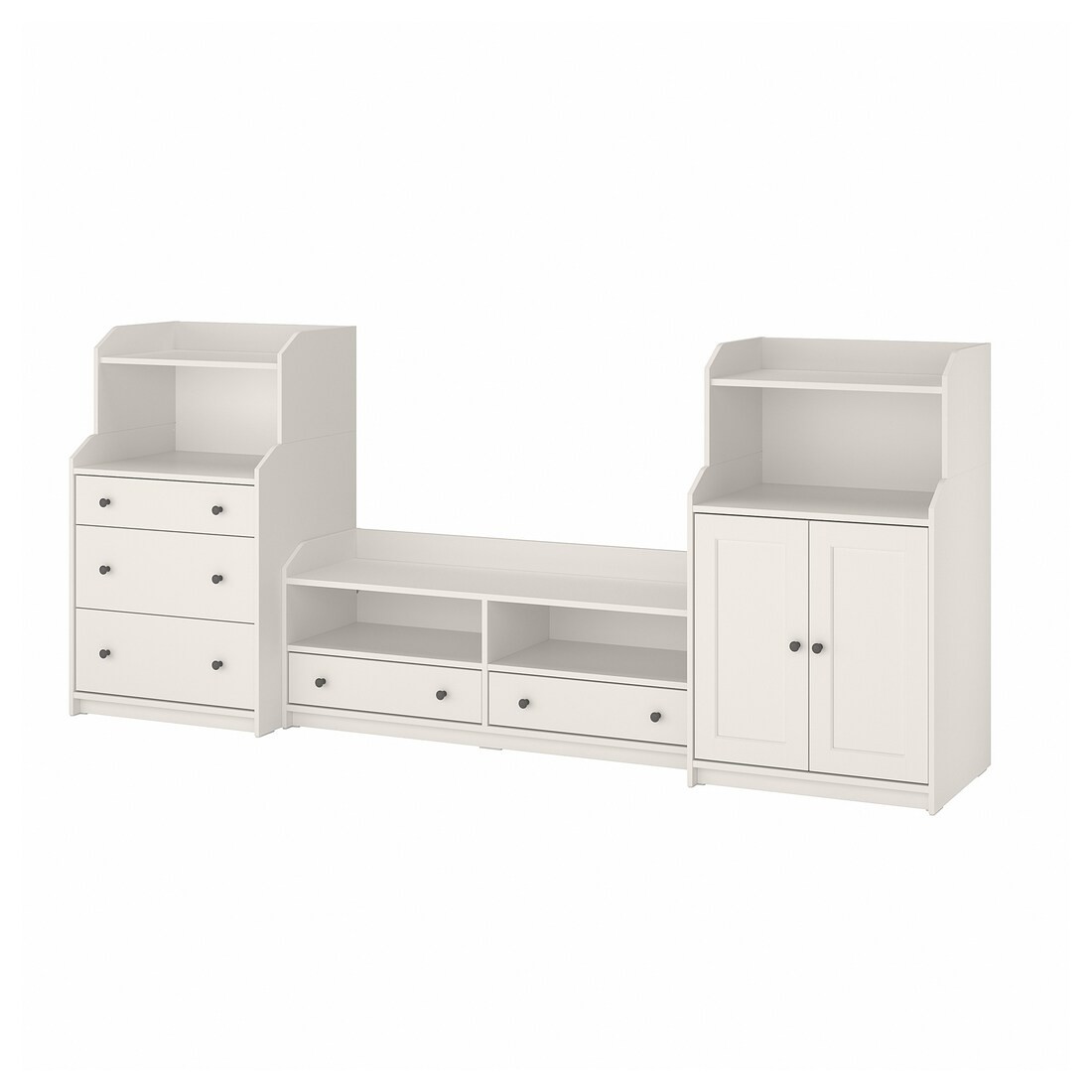 IKEA HAUGA ХАУГА Комбинация для хранения / под ТВ, белый, 277x46x116 см 99388436 993.884.36