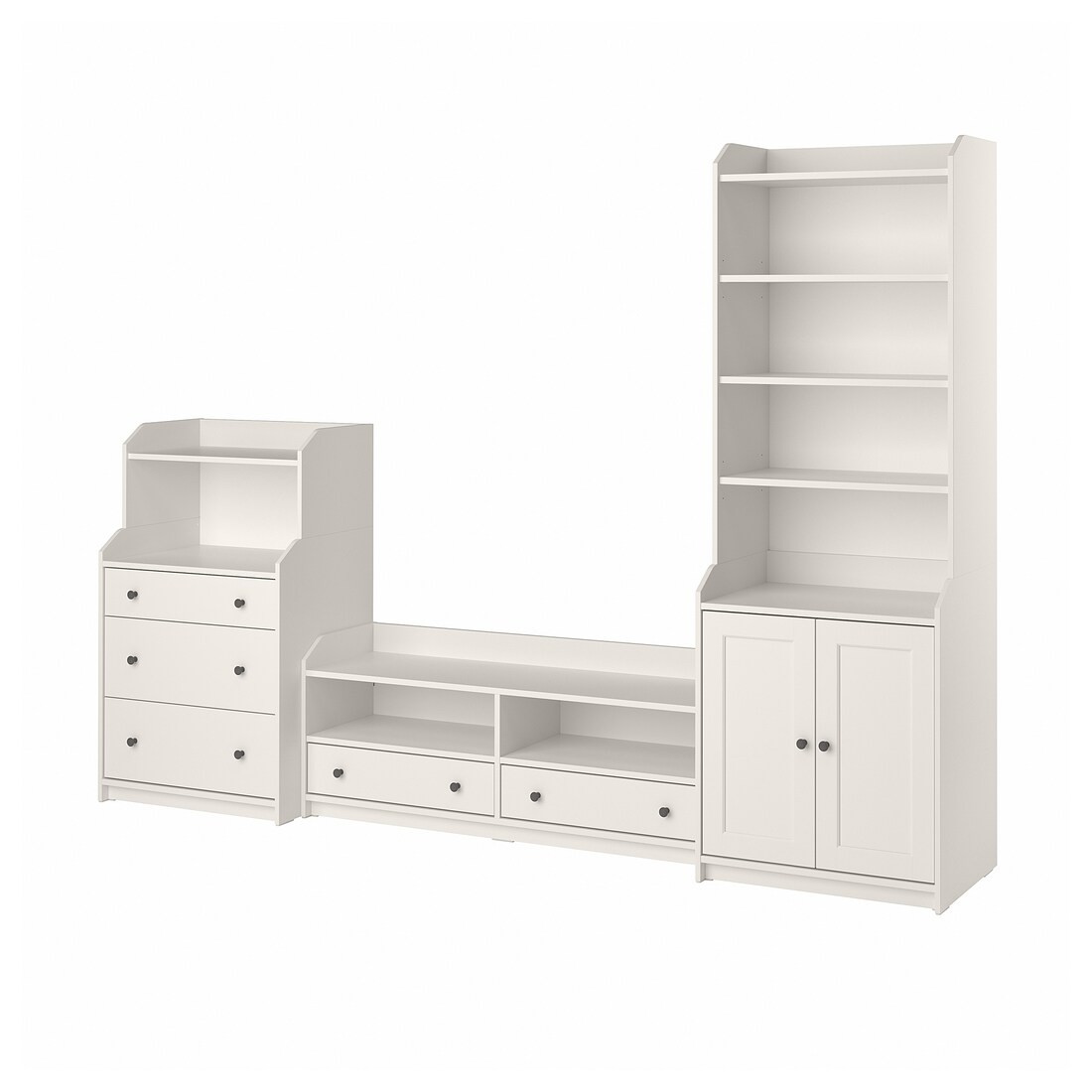 IKEA HAUGA ХАУГА Комбинация для хранения / под ТВ, белый, 277x46x199 см 19388440 193.884.40