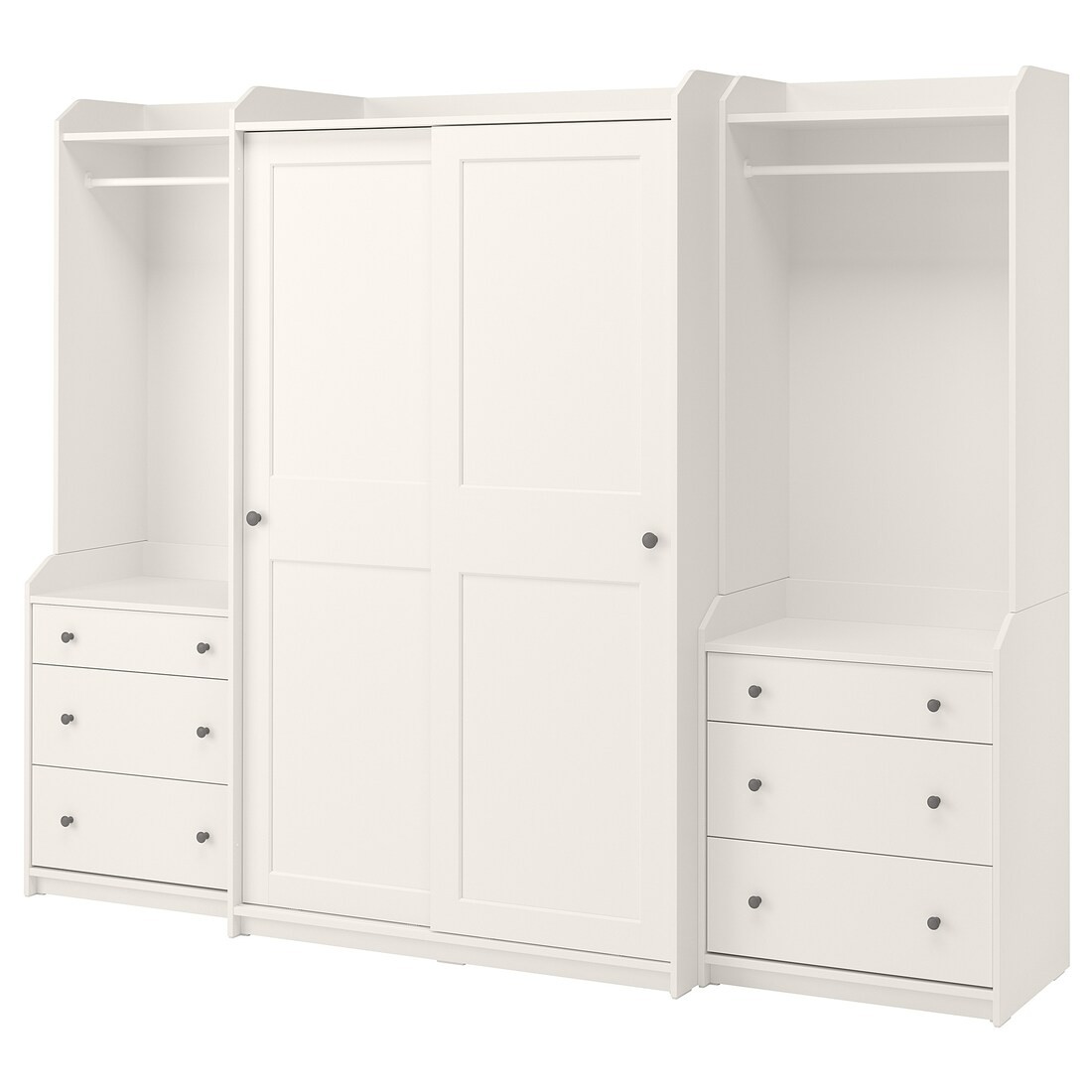 IKEA HAUGA ХАУГА Комбинация шкафов, белый, 258x55x199 см 79388164 | 793.881.64