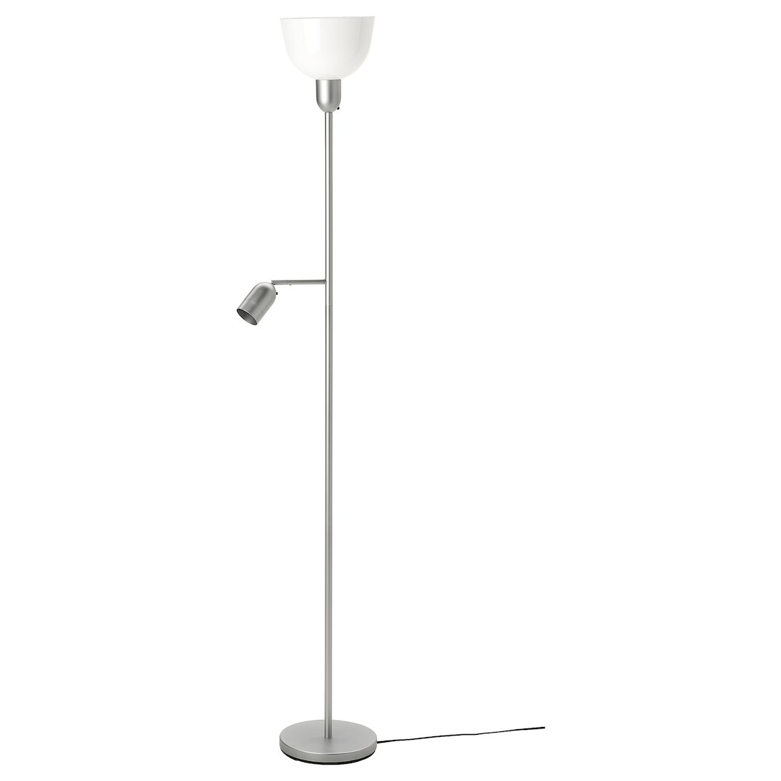IKEA HEKTOGRAM ХЕКТОГРАМ Светильник напольный с лампой для чтения, серебряный / белый 80477710 804.777.10
