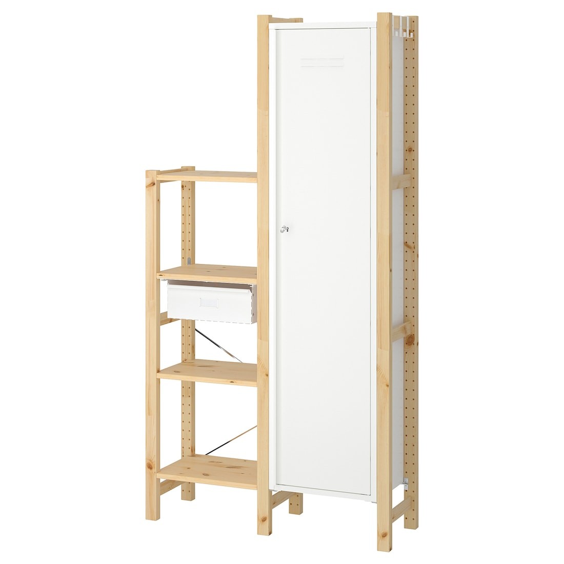 IKEA IVAR 2 секции / полки / шкаф, сосна / белый, 92x30x179 см 79403824 | 794.038.24