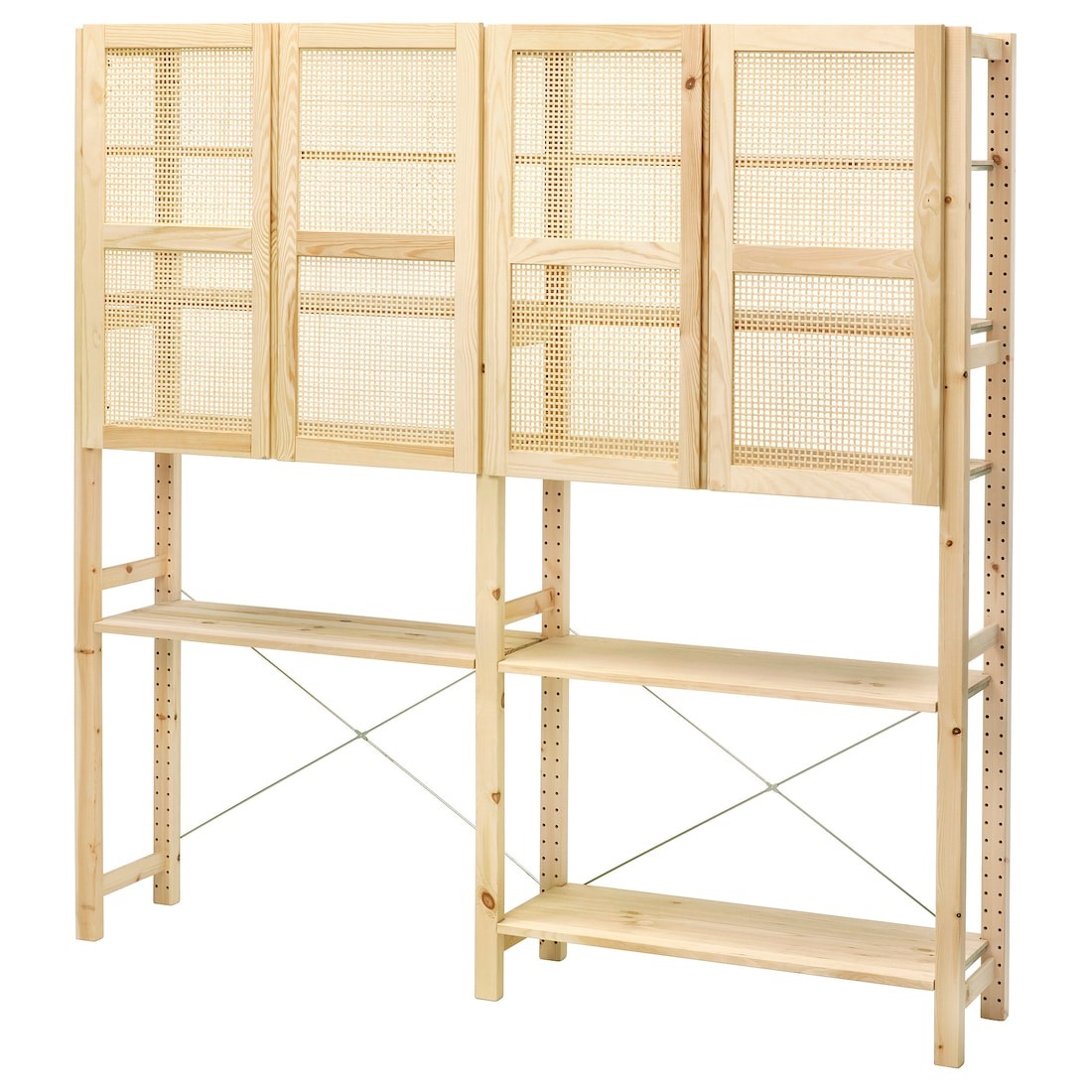 IKEA IVAR Комбинация для хранения с дверцами, сосна, 174x30x179 см 69403462 694.034.62