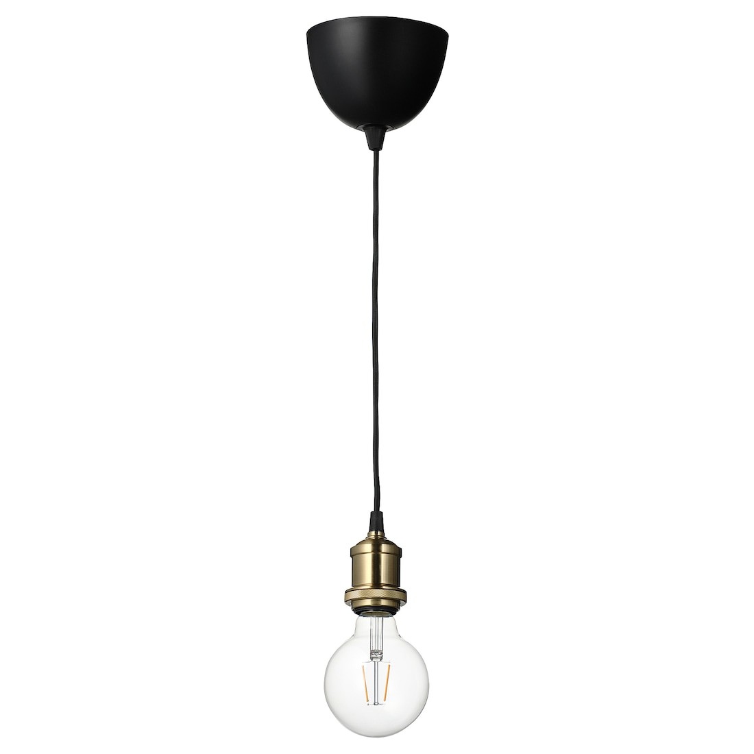 IKEA JÄLLBY / LUNNOM Подвесной светильник с лампочкой, латунный шар / прозрачный 59491505 | 594.915.05