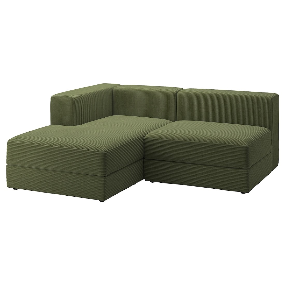 IKEA JÄTTEBO Модуль дивана 2, 5-местный с козеткой, левый / Samsala темный желто-зеленый 49469487 | 494.694.87
