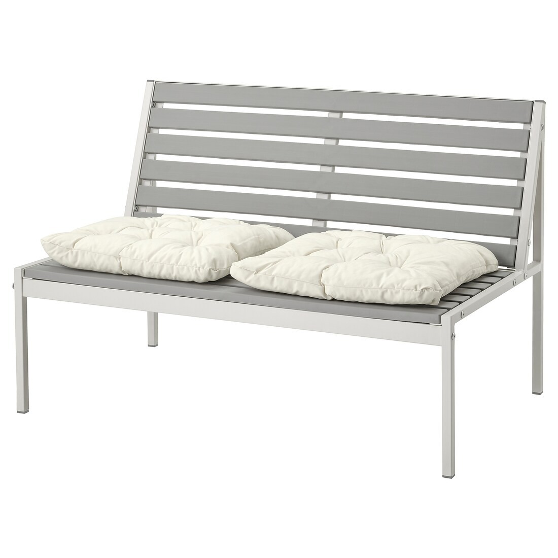 IKEA JOLPEN ДЖОЛПЕН 2-местный диван, для улицы, белый / серый / Kuddarna бежевый 19495063 194.950.63