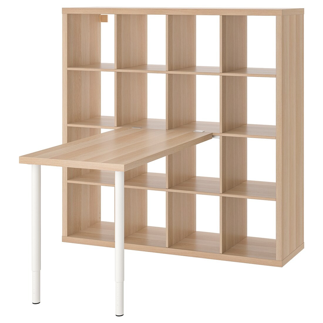 IKEA KALLAX КАЛЛАКС / LINNMON ЛІННМОН Письменный стол, белый / под беленый дуб, 147х139х147 см 79481690 | 794.816.90
