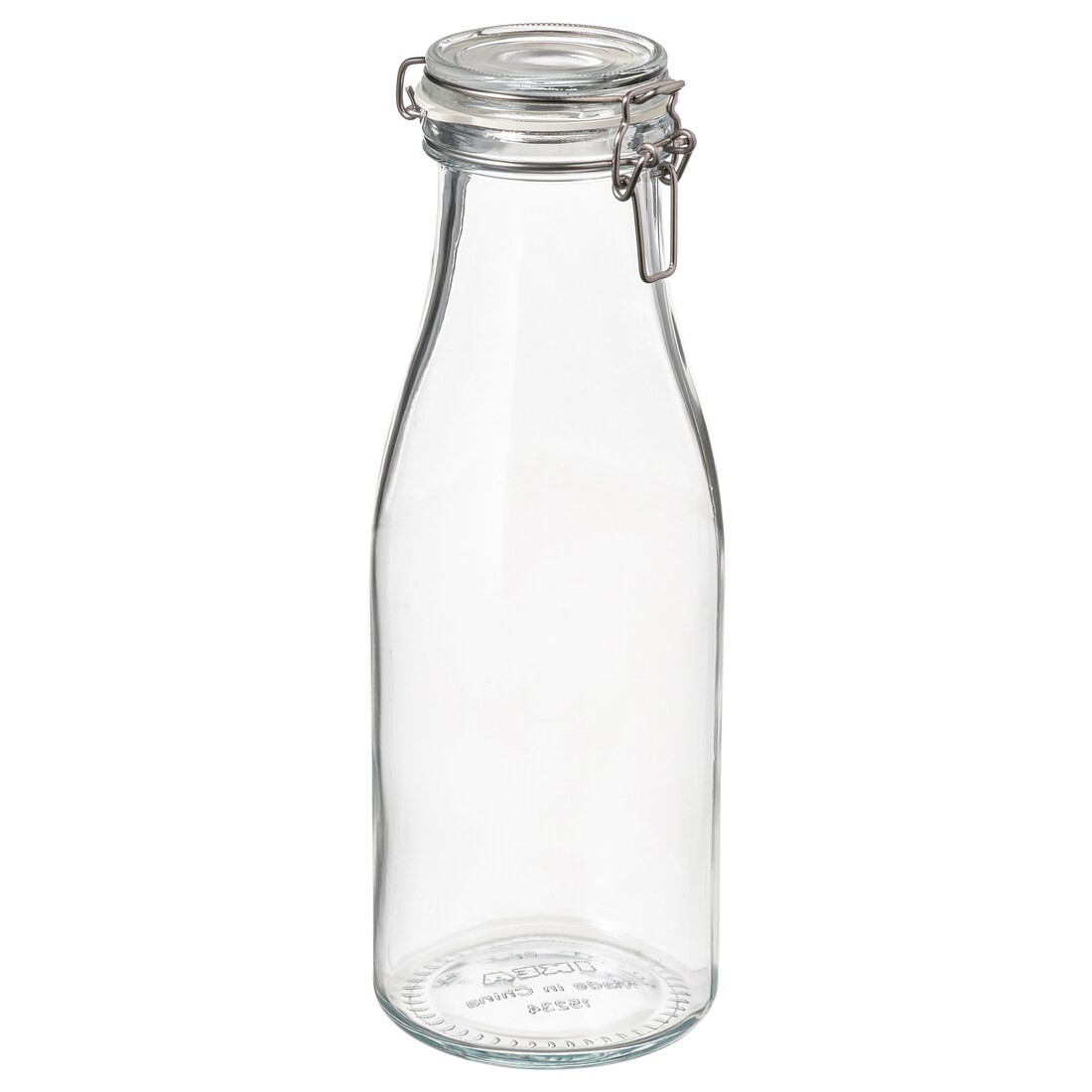 IKEA KORKEN КОРКЕН Банка в форме бутылки с крышкой, прозрачное стекло, 1.4 л 50541374 505.413.74