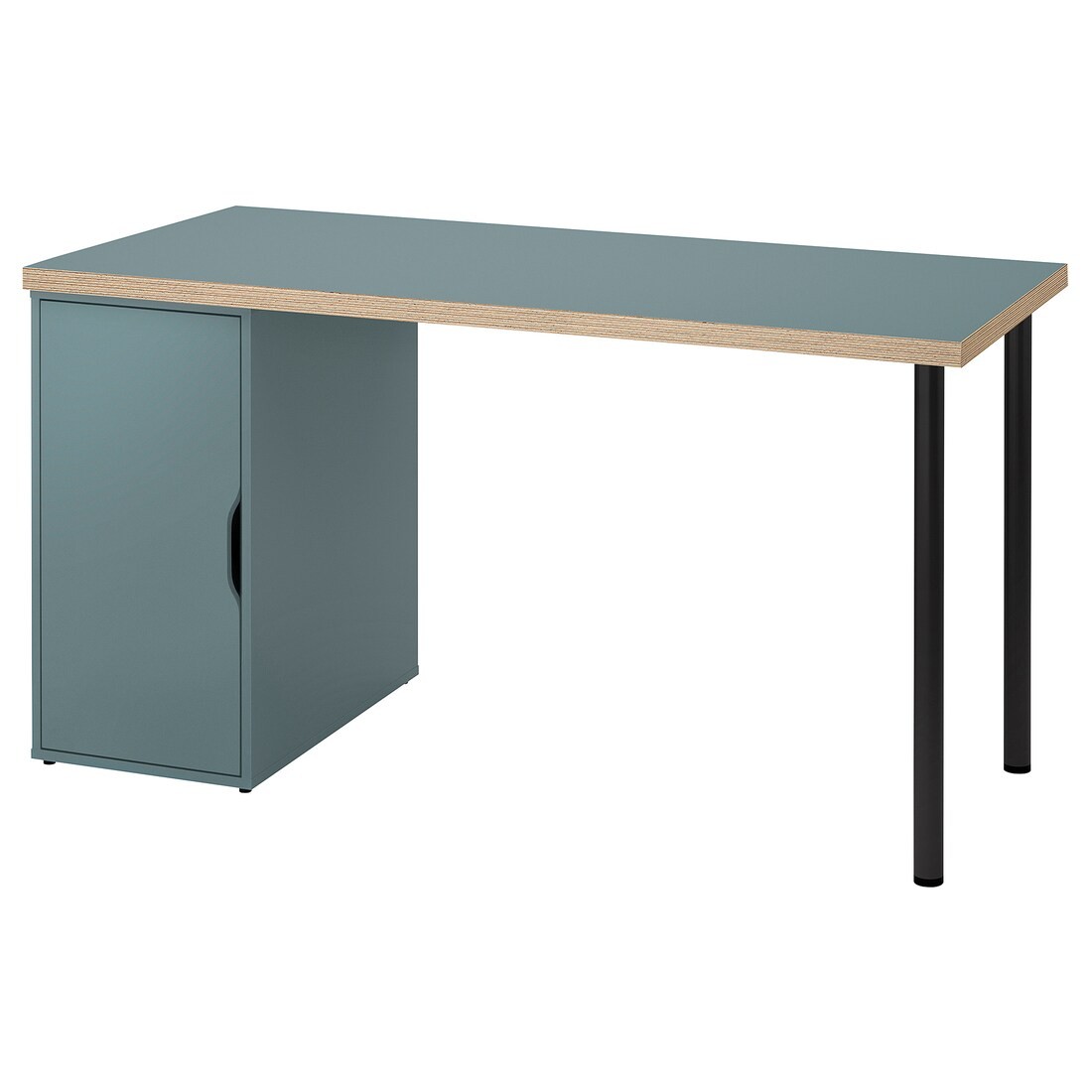 IKEA LAGKAPTEN ЛАГКАПТЕН / ALEX АЛЕКС Письменный стол, серо-бирюзовый / черный 39523480 | 395.234.80