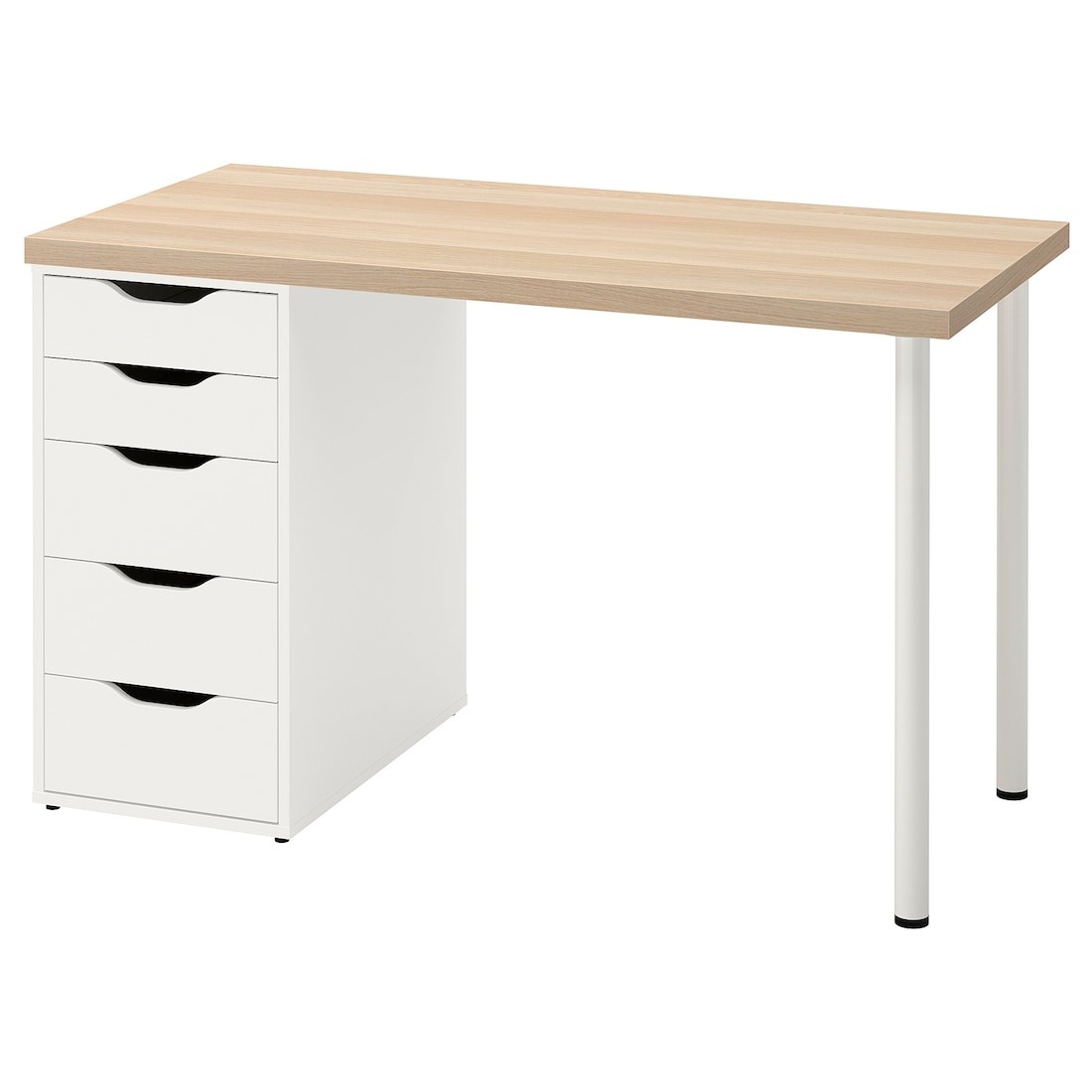 IKEA LAGKAPTEN ЛАГКАПТЕН / ALEX АЛЕКС Письменный стол, под беленый дуб / белый, 120x60 см 09416962 094.169.62