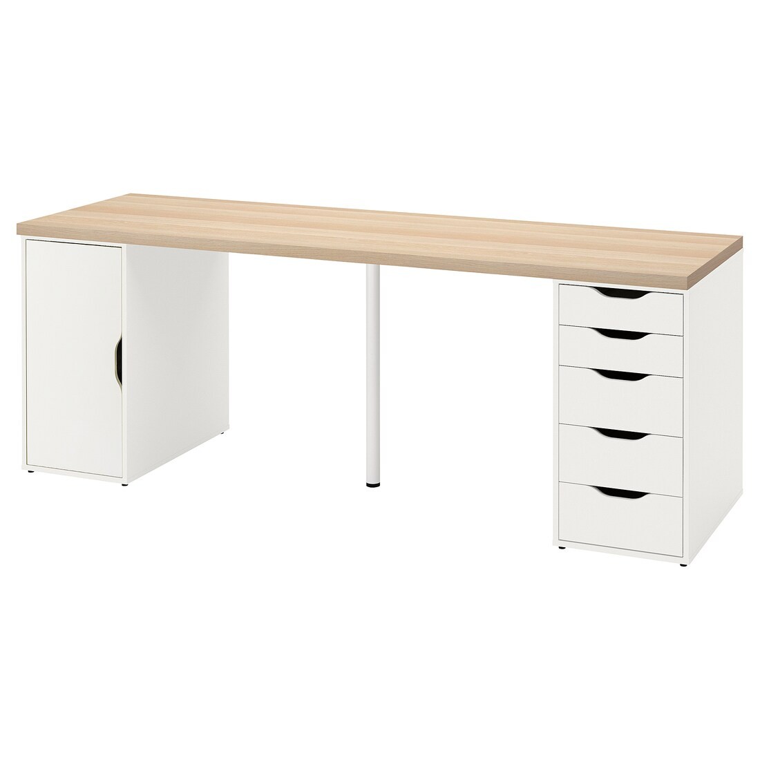 IKEA LAGKAPTEN ЛАГКАПТЕН / ALEX АЛЕКС Письменный стол, белая морилка / имитация дуба белый 19521707 195.217.07