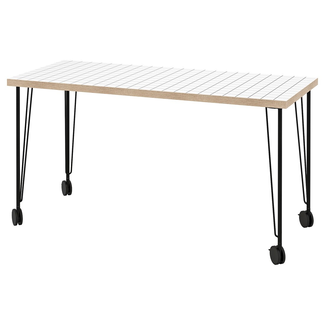 IKEA LAGKAPTEN / KRILLE Письменный стол, белый антрацит / черный, 140x60 см 89509981 | 895.099.81